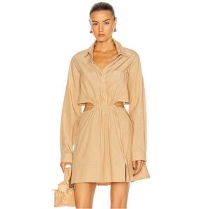 New Jonathan Simkhai tan waist cut out dress size 8
